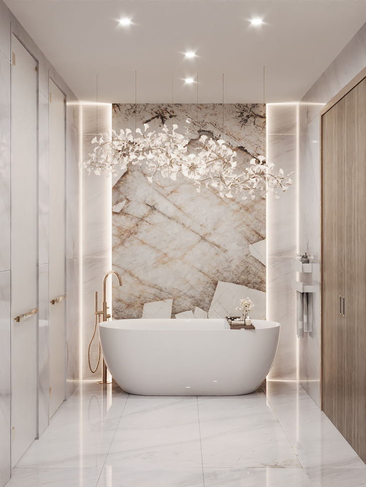 Дизайн ванной в проекте Atlantis The Royal, Dubai